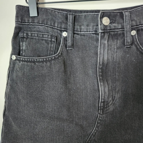 Madewell | Rigid Denim A-Line Mini Skirt in Lunar Wash Cutout Edition - Size 27 - Picture 5 of 11